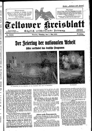 Teltower Kreisblatt on May 2, 1933