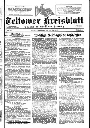 Teltower Kreisblatt vom 20.05.1933