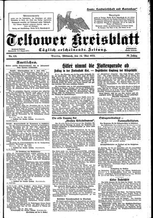 Teltower Kreisblatt vom 24.05.1933