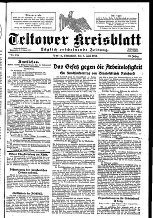 Teltower Kreisblatt vom 03.06.1933