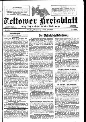 Teltower Kreisblatt vom 15.06.1933