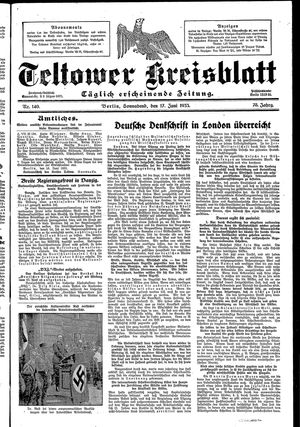 Teltower Kreisblatt vom 17.06.1933