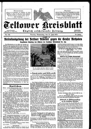 Teltower Kreisblatt vom 22.06.1933