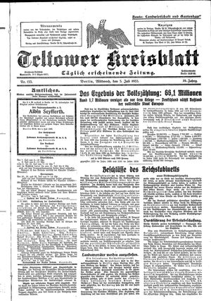 Teltower Kreisblatt vom 05.07.1933
