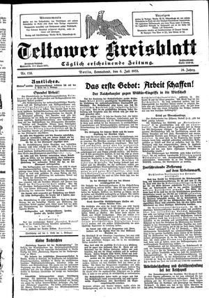 Teltower Kreisblatt on Jul 8, 1933