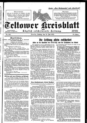 Teltower Kreisblatt vom 14.07.1933