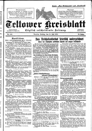 Teltower Kreisblatt on Jul 21, 1933