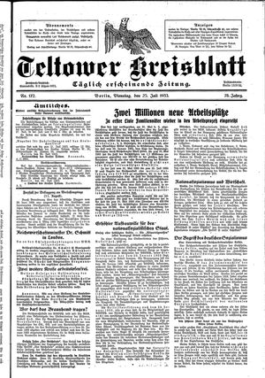 Teltower Kreisblatt vom 25.07.1933
