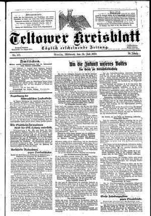 Teltower Kreisblatt vom 26.07.1933