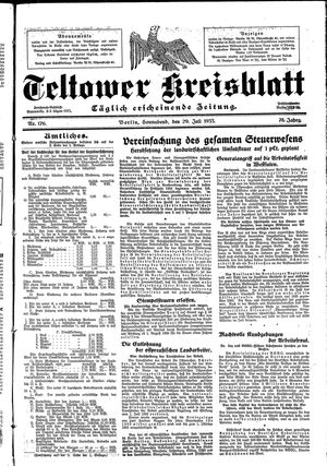 Teltower Kreisblatt vom 29.07.1933