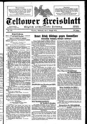 Teltower Kreisblatt vom 02.08.1933