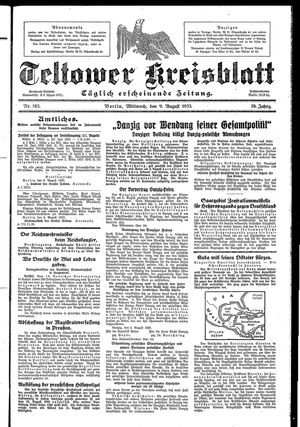 Teltower Kreisblatt vom 09.08.1933