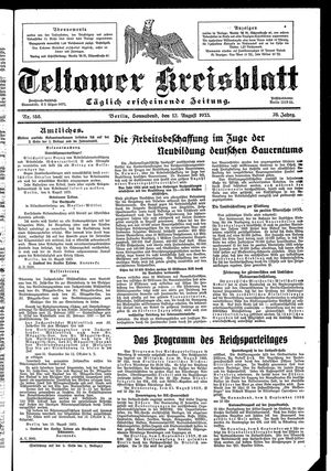 Teltower Kreisblatt vom 12.08.1933