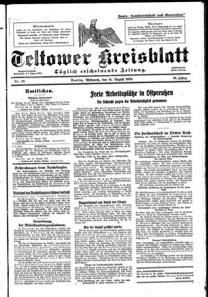 Teltower Kreisblatt vom 16.08.1933