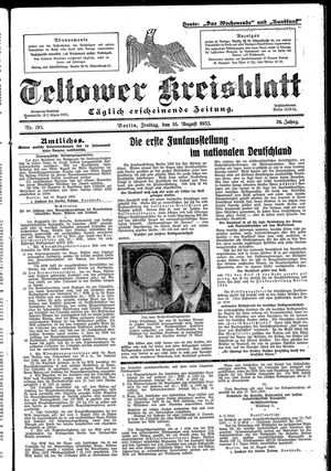 Teltower Kreisblatt vom 18.08.1933