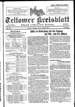 Teltower Kreisblatt vom 21.08.1933