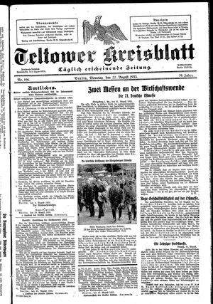 Teltower Kreisblatt vom 22.08.1933