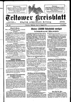 Teltower Kreisblatt vom 23.08.1933