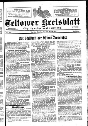 Teltower Kreisblatt vom 29.08.1933