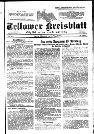 Teltower Kreisblatt vom 30.08.1933