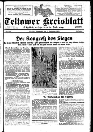 Teltower Kreisblatt vom 02.09.1933