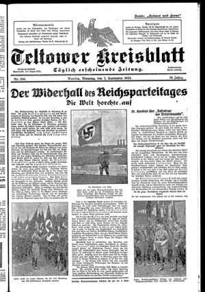 Teltower Kreisblatt vom 05.09.1933