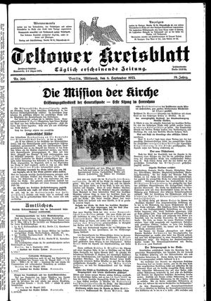 Teltower Kreisblatt vom 06.09.1933