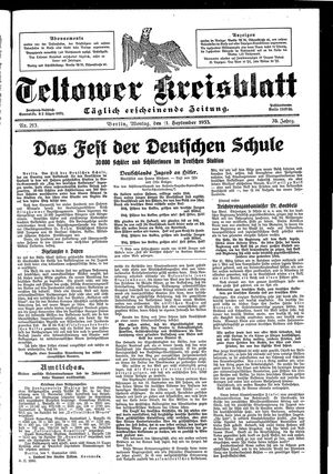 Teltower Kreisblatt vom 11.09.1933
