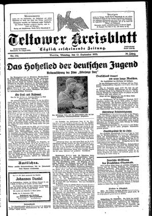 Teltower Kreisblatt vom 12.09.1933