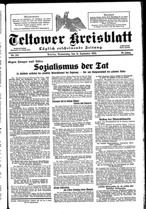 Teltower Kreisblatt vom 14.09.1933
