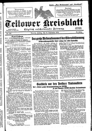 Teltower Kreisblatt vom 15.09.1933