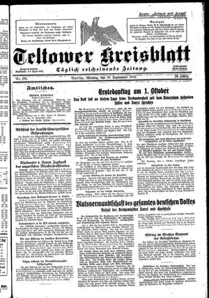 Teltower Kreisblatt vom 18.09.1933
