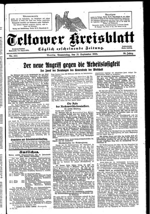Teltower Kreisblatt vom 21.09.1933