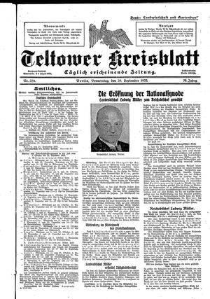 Teltower Kreisblatt vom 28.09.1933
