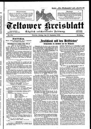 Teltower Kreisblatt vom 29.09.1933
