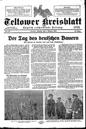 Teltower Kreisblatt vom 02.10.1933