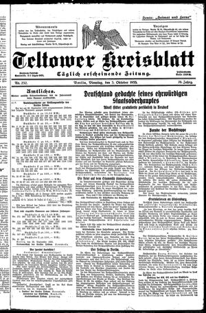 Teltower Kreisblatt vom 03.10.1933
