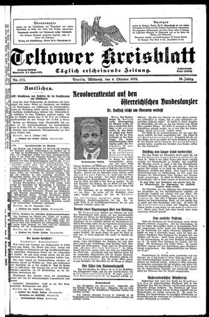 Teltower Kreisblatt vom 04.10.1933