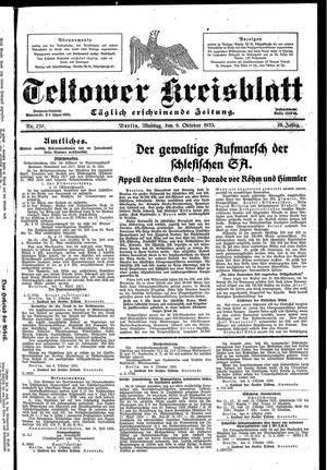 Teltower Kreisblatt vom 09.10.1933
