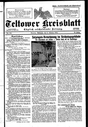 Teltower Kreisblatt vom 11.10.1933
