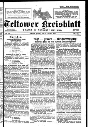 Teltower Kreisblatt vom 20.10.1933