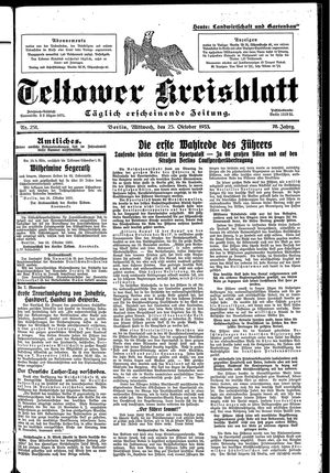 Teltower Kreisblatt vom 25.10.1933