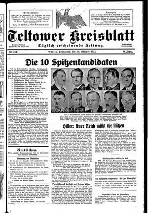 Teltower Kreisblatt vom 28.10.1933