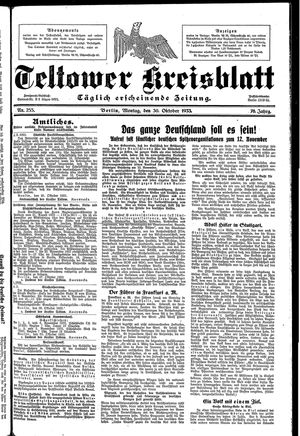 Teltower Kreisblatt vom 30.10.1933