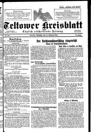Teltower Kreisblatt vom 31.10.1933