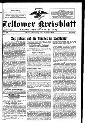 Teltower Kreisblatt vom 02.11.1933