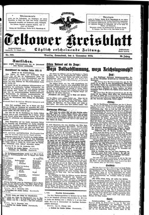 Teltower Kreisblatt vom 04.11.1933