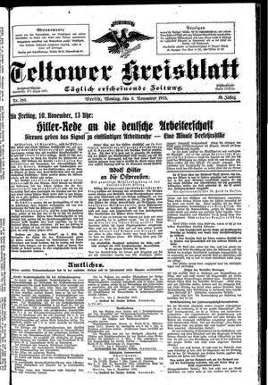Teltower Kreisblatt vom 06.11.1933