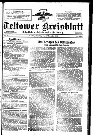 Teltower Kreisblatt vom 07.11.1933