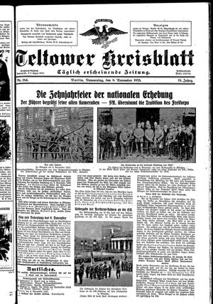 Teltower Kreisblatt vom 09.11.1933